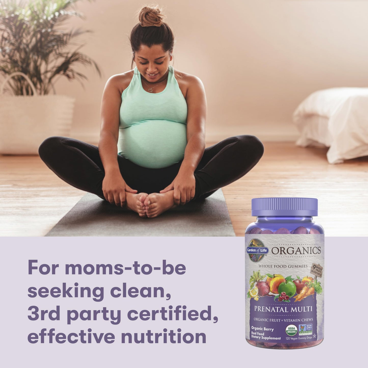 Garden of Life Organics Prenatal Gummies – Prenatal Vitamins for Women with Energy Metabolism Support & Healthy Fetal Development Support Garden of Life