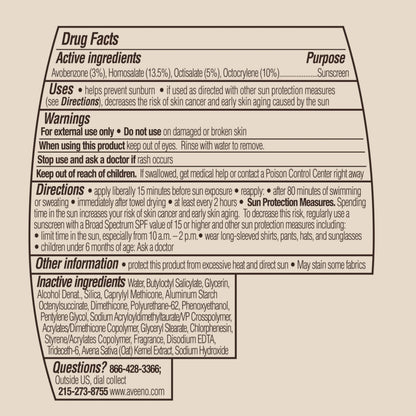 Aveeno Protect + Hydrate Sunscreen Lotion for Body & Face with Prebiotic Oat, SPF 60 Broad Spectrum Sunscreen, Paraben, & Oil Free, Water & Sweat Resistant (80-min) for Sensitive Skin, 3 Fl Oz Aveeno