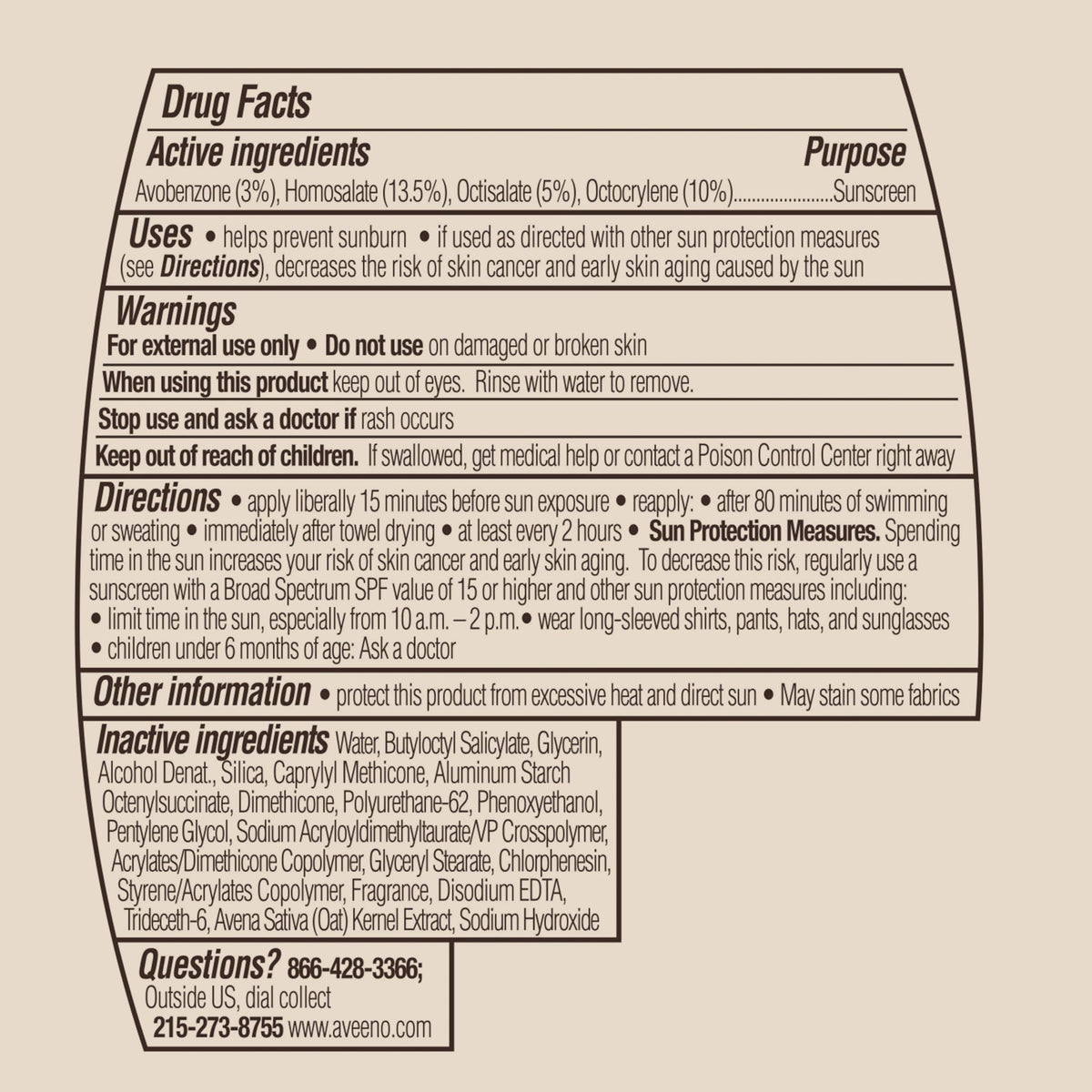 Aveeno Protect + Hydrate Sunscreen Lotion for Body & Face with Prebiotic Oat, SPF 60 Broad Spectrum Sunscreen, Paraben, & Oil Free, Water & Sweat Resistant (80-min) for Sensitive Skin, 12 FI Oz Aveeno