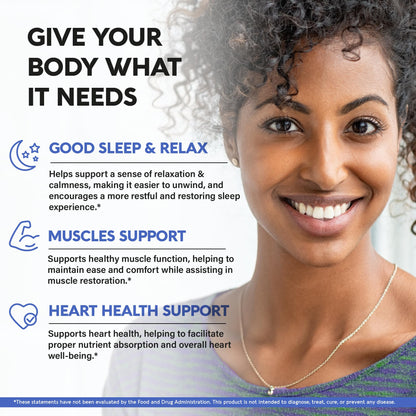 Magnesium Glycinate 500 mg - Chelated Supplement - High Absorption Form of Magnesium - Support for Sleep, Muscle & Heart Health NUTRAHARMONY
