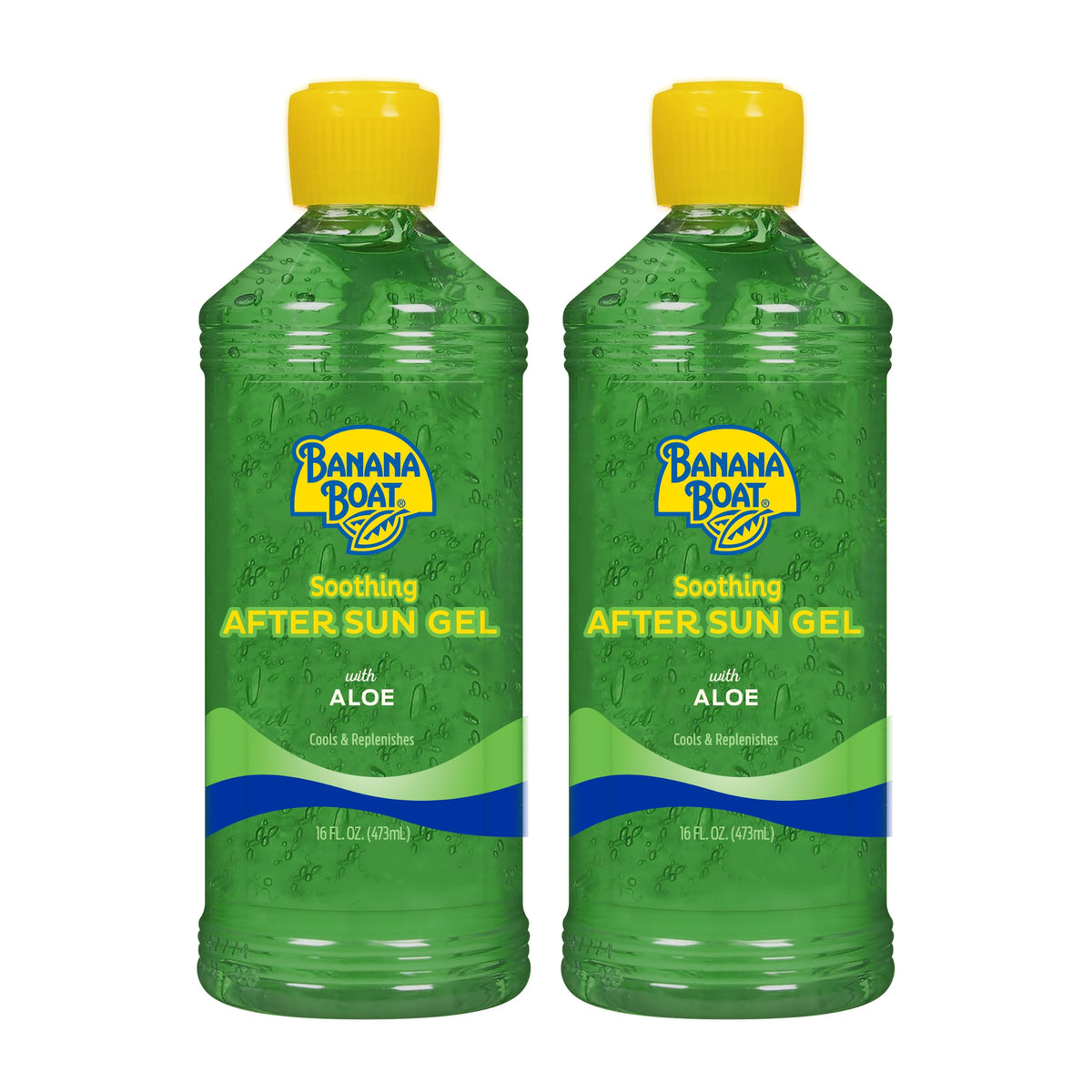 Banana Boat Soothing After Sun Gel with Aloe Twin Pack | Aloe Vera Gel, Sunburn Relief, After Sun Care, 16 fl oz each Banana Boat