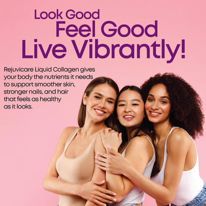 Rejuvicare Liquid Collagen Beauty Formula with Amino Acids, Protein and Biotin, Delicious Grape Flavor, Purple 16 oz ,32 servings Rejuvicare