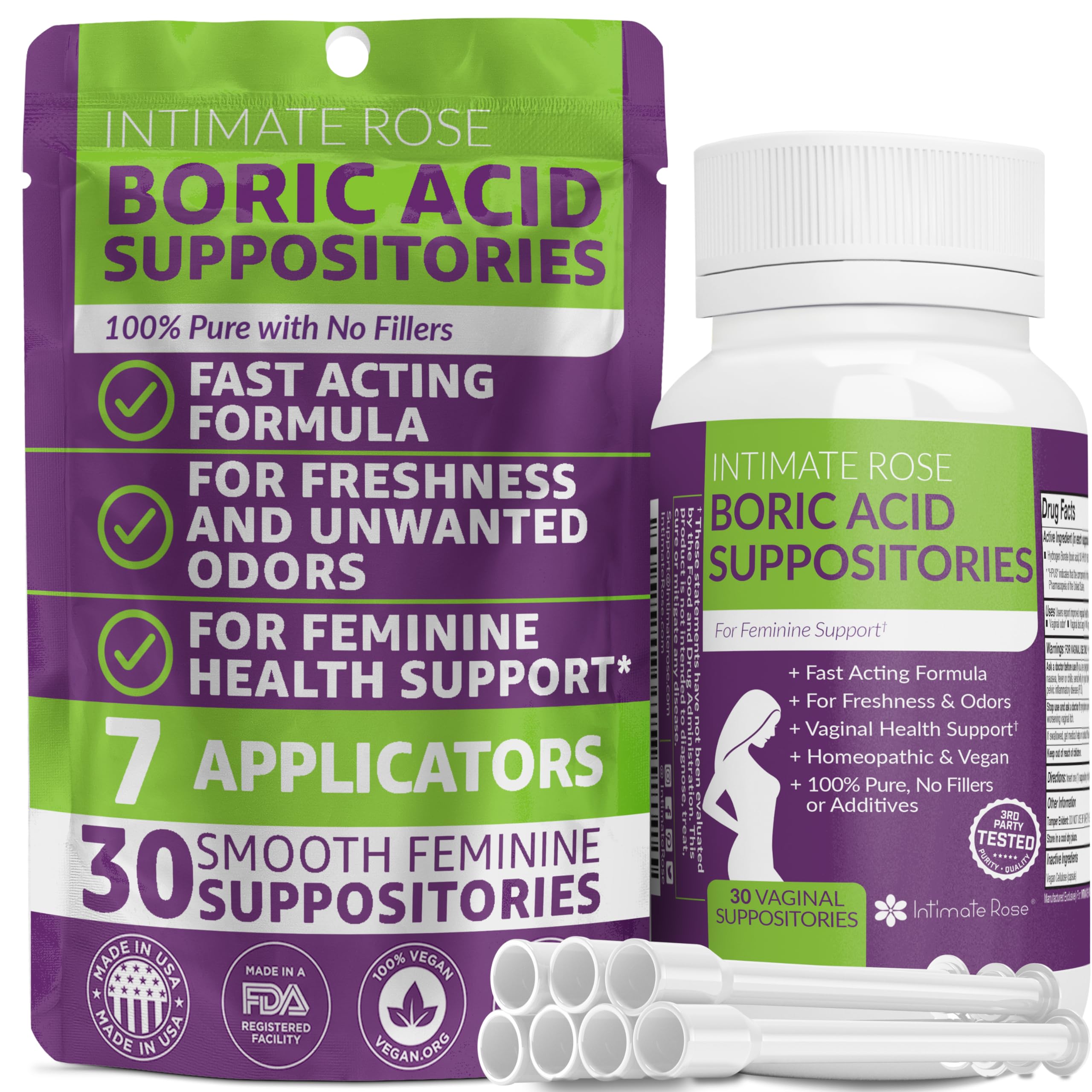Save 10% on Boric Acid Vaginal Suppositories - 30 Count (600mg) + 7 Applicators and 15 Additional Intimate Rose buy australia supplements