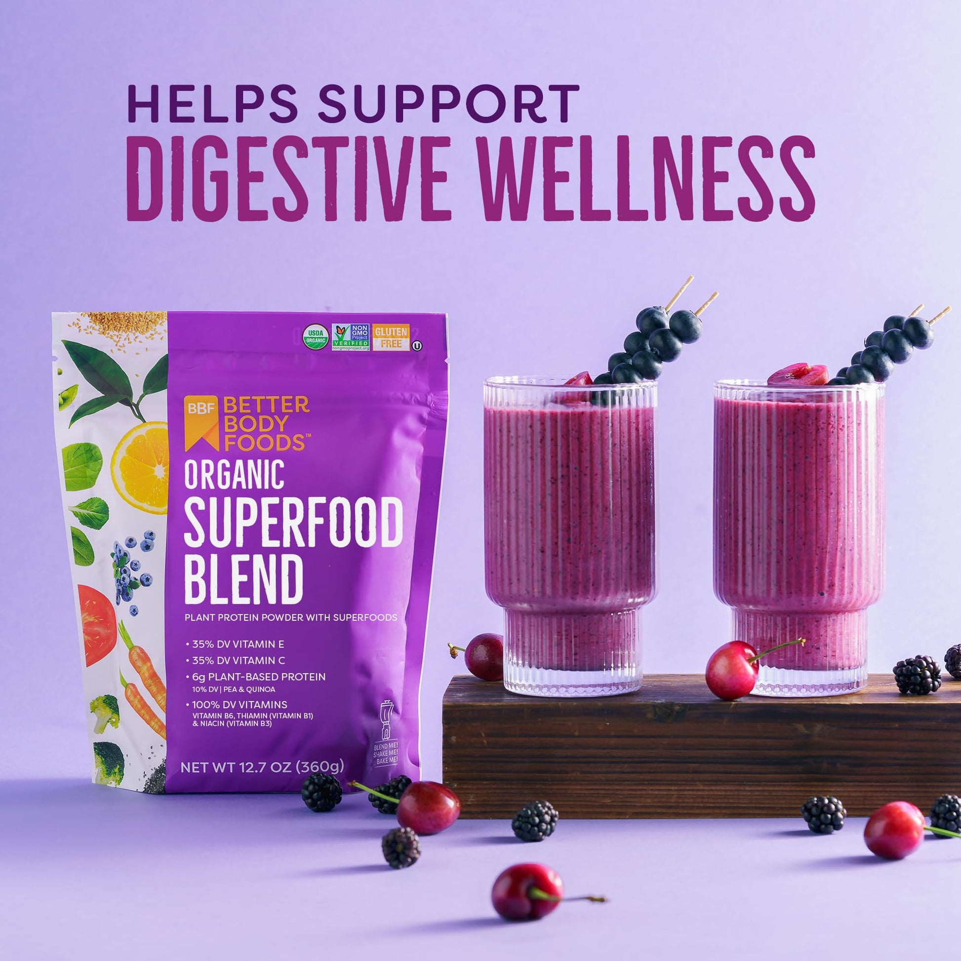 BetterBody Foods Organic Superfood Powder with Protein, Vitamins C, E, and B12 (12.7 oz.) BetterBody Foods buy australia supplements