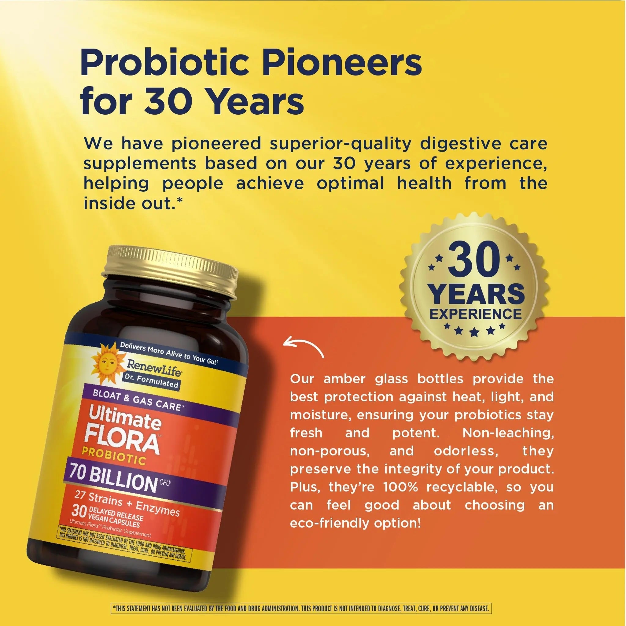 Renew Life Ultimate Flora Probiotics Bloat & Gas Support 70 Billion CFU Delayed Release Vegan Capsules | Doctor Formulated | Digestive Health | Immune Health | Dairy Free | 30 Count Renew Life buy australia supplements