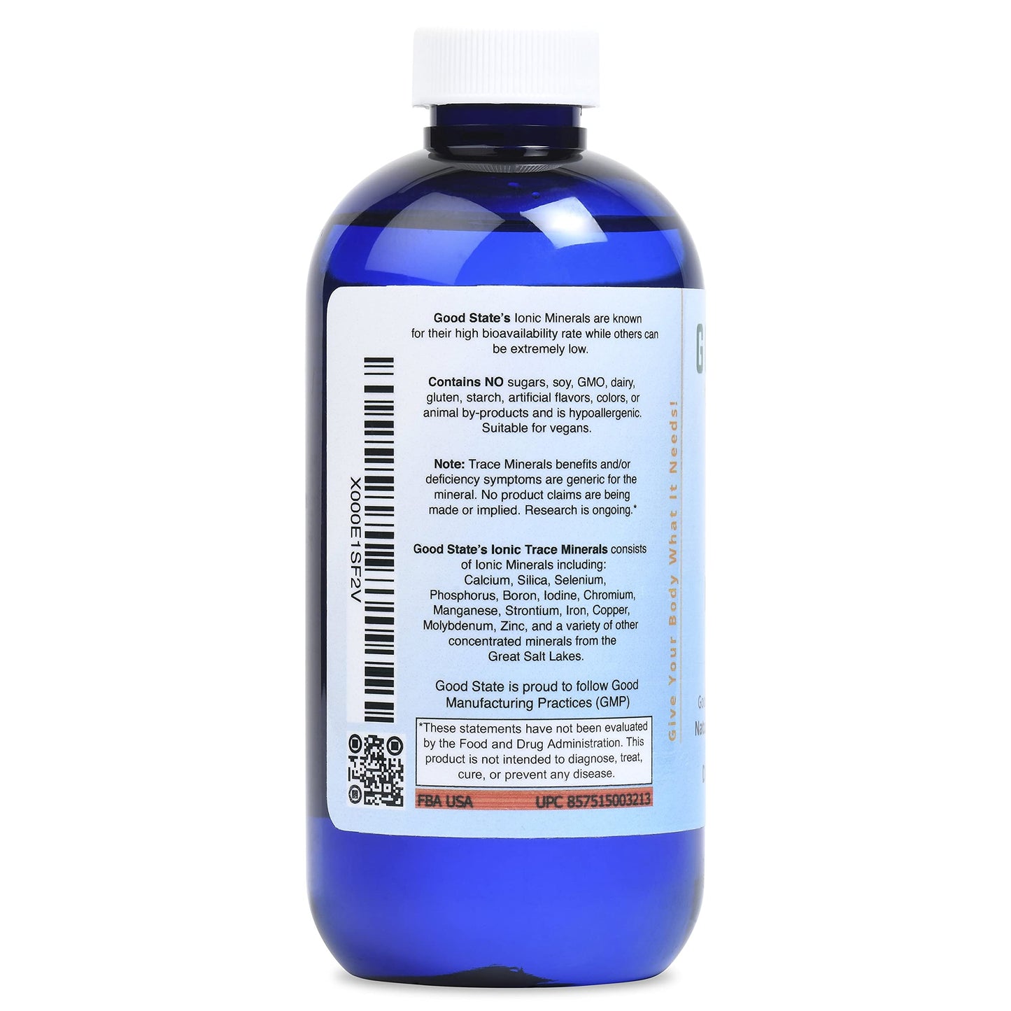 Good State Liquid Ionic Trace Minerals (96 servings at 125 mg - 8 fl oz) Good State