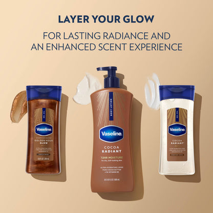Vaseline Cocoa Radiant Body Lotion for Dry Skin + Cocoa Butter 20.3oz 3ct Vaseline