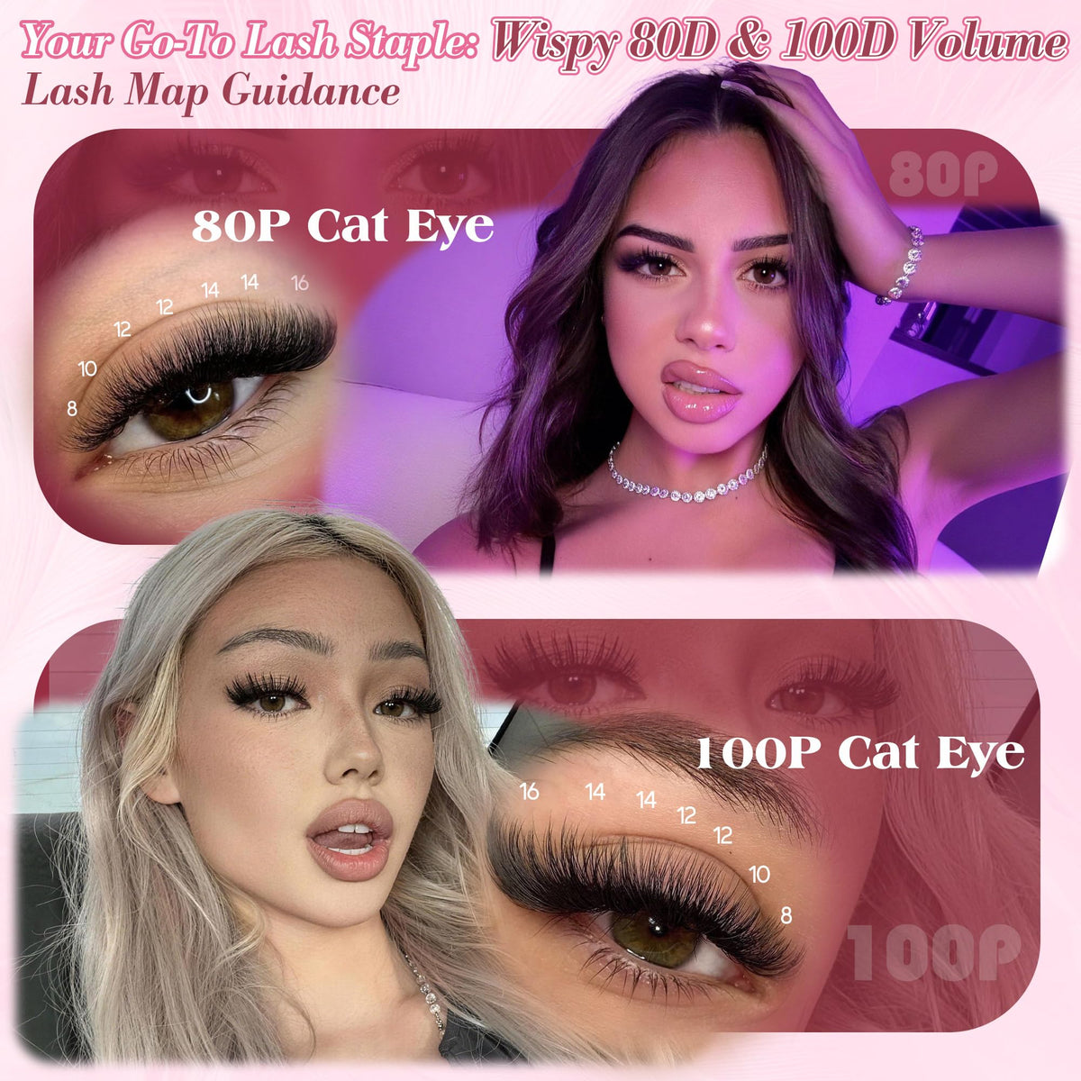 Lash Clusters Kit Fluffy 80D 100D Eyelash Clusters Kit 544PCS Wispy Cluster Eyelash Extensions D Curly Individual Lashes 8-16mm Soft Band DIY at Home with Lash Bond&Seal Tweezers Brush by zenotti zenotti