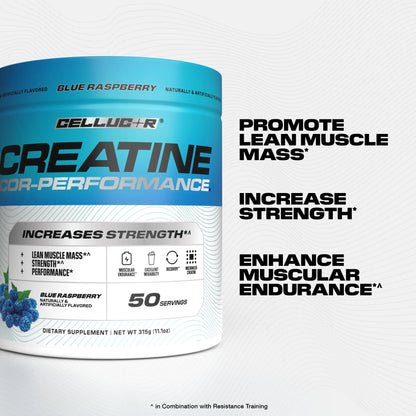 Cellucor Creatine Powder, Blue Raspberry Flavor - Increases Strength, Lean Muscle Mass & Endurance, Micronized Creatine for Fast Absorption Cellucor