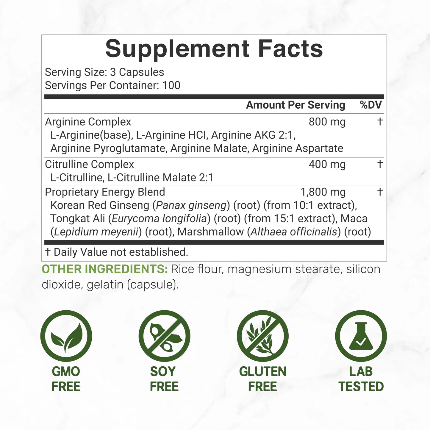 Nitric Oxide Supplement 3,000mg, 300 Capsules | 12-in-1 Complex for Men & Women – Arginine, Citrulline, Korean Red Ginseng, DEAL SUPPLEMENT
