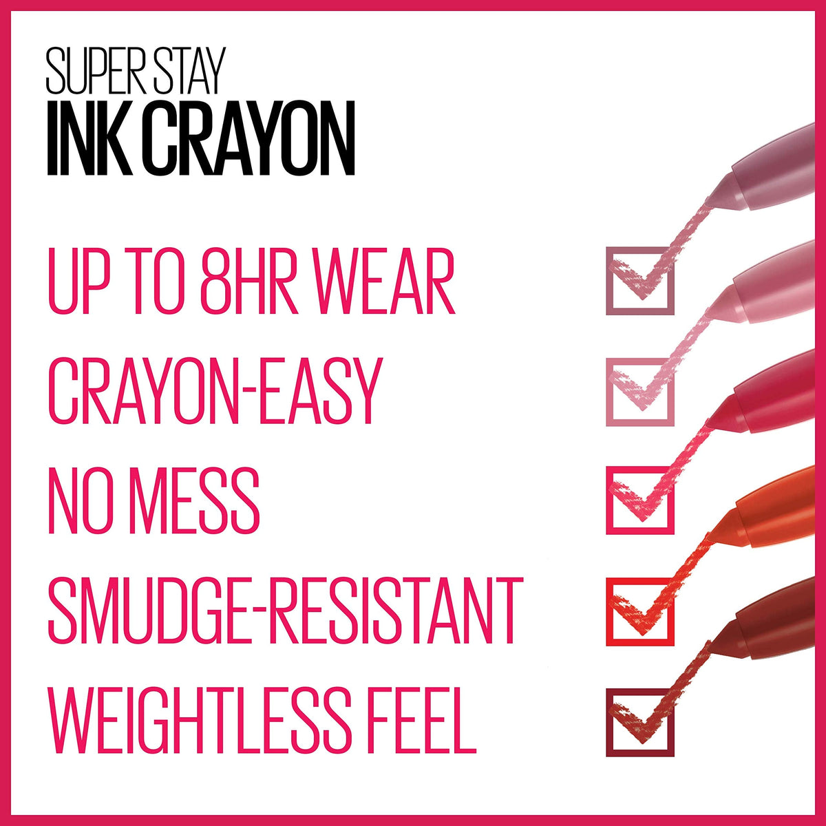 Maybelline Super Stay Ink Crayon Lipstick Makeup, Precision Tip Matte Lip Crayon with Built-in Sharpener, Longwear Up To 8Hrs, Lead The Way, Pink Beige, 1 Count MAYBELLINE