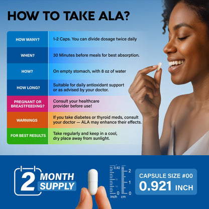 Alpha Lipoic Acid 600mg - ALA Supplement Antioxidant for Nerve, Energy & Metabolism Support - Extra Strength with Benfotiamine, B1 & B12 - Lab Tested, NON-GMO & Vegan NUTRAHARMONY