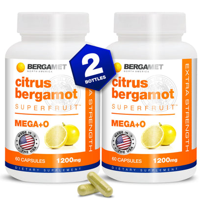 BergaMet Citrus Bergamot Supplement, 170:1 Extract, 1200mg per Serving, 80% Polyphenols, Italian Citrus Bergamot Supplement, BergaMet