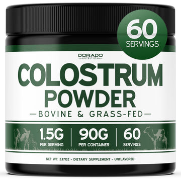 Colostrum Supplement Powder 90g (60 Servings of 1.5g Pure Bovine Colostrum Std. to Contain 20% IgG Immunoglobulins) Grass Fed Powder - No Fillers, Third Party Tested, Unflavored & Non-GMO DORADO NUTRITION buy australia supplements