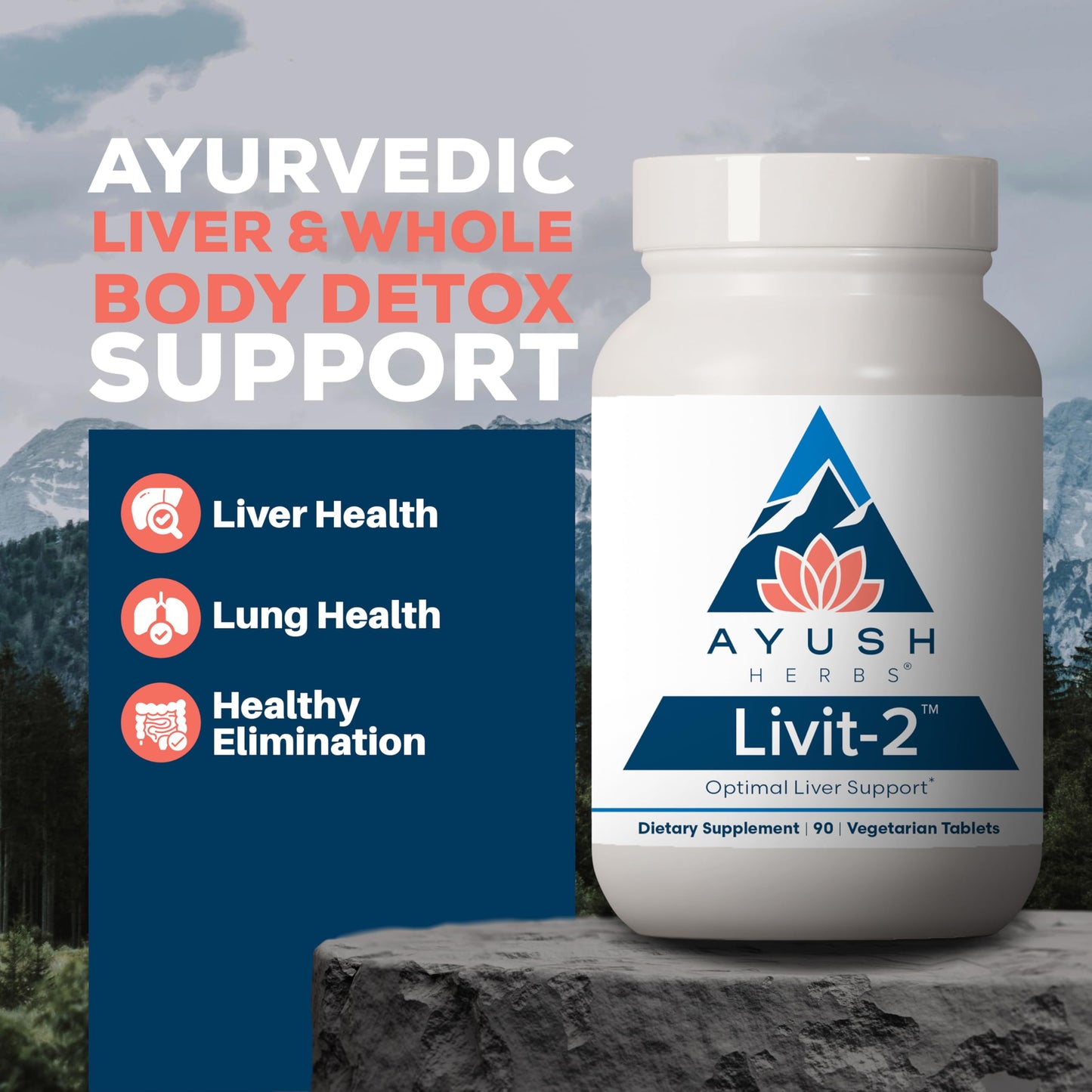 Ayush Herbs Livit-2 - Liver Care, Liver Support Supplement for Women & Men with Andrographis & Picrorhiza, Liver Pills Made with Organic Ingredients - 90 Servings Ayush Herbs
