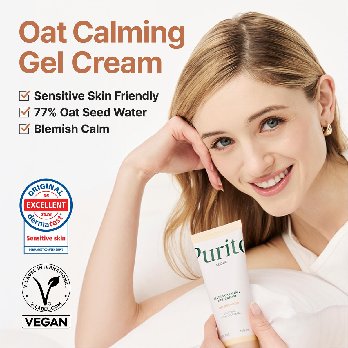 PURITO Oat Calming Gel Cream for Sensitive Skin, 3.38 fl.oz PURITO