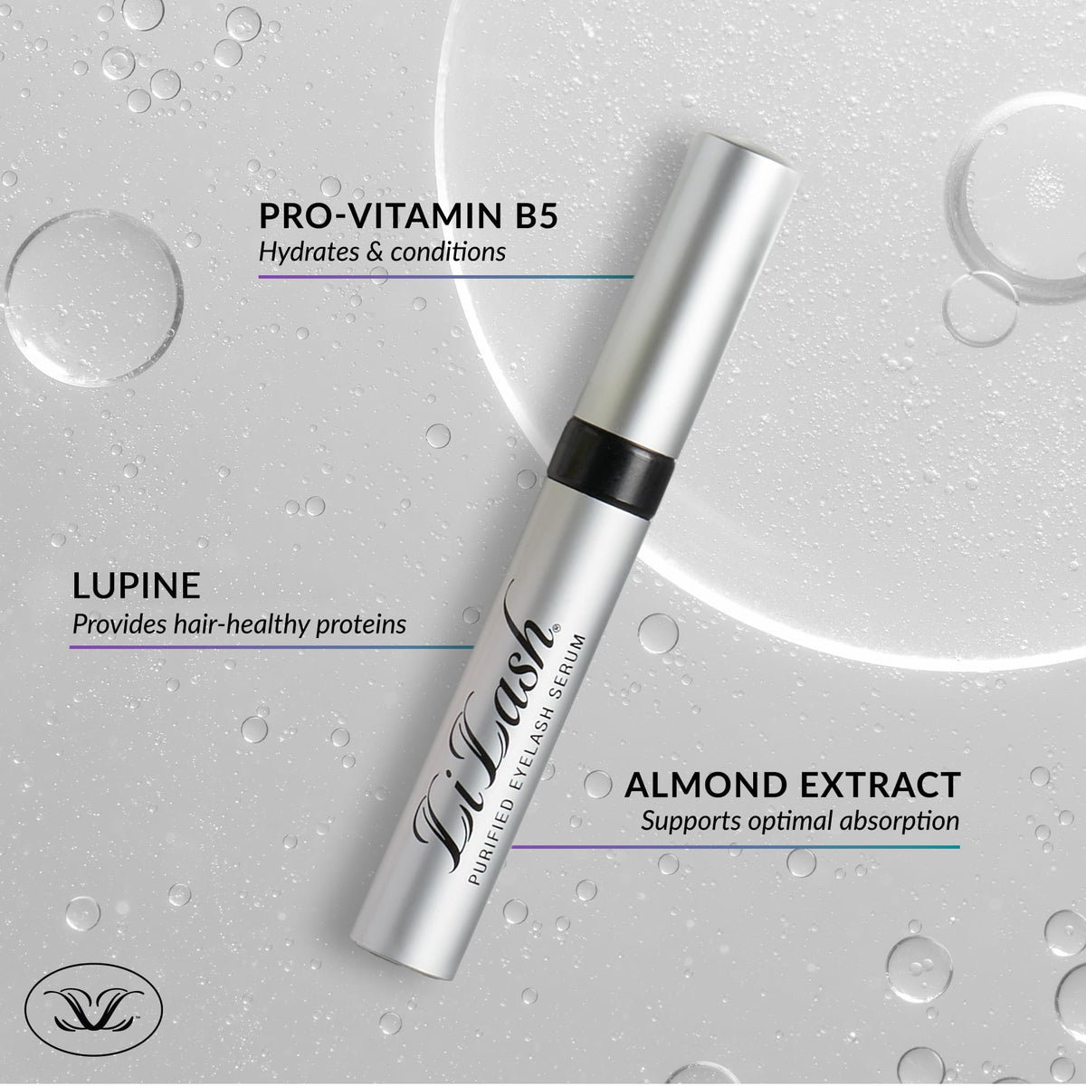 LiLash Purified Eyelash Serum for Longer & Fuller-Looking Lashes - Eyelash Enhancer, Safe for Use with Contacts, Lash Extensions, Sensitive Eyes - Vegan & Cruelty-free (2mL, 90-Day Supply) LiLash
