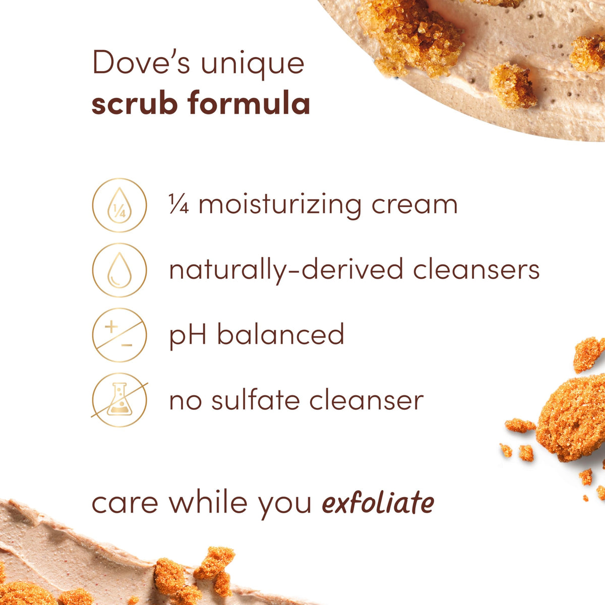Dove Brown Sugar and Coconut Butter Body Scrub Exfoliates and Deeply 15 oz Dove