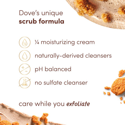 Dove Brown Sugar and Coconut Butter Body Scrub Exfoliates and Deeply 15 oz Dove