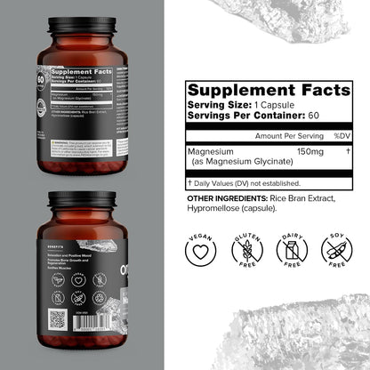 Organifi Essential Magnesium Glycinate Supplement for Bone Support and Muscle Health, 150mg, 60 Vegan Capsules Gsupps Australia