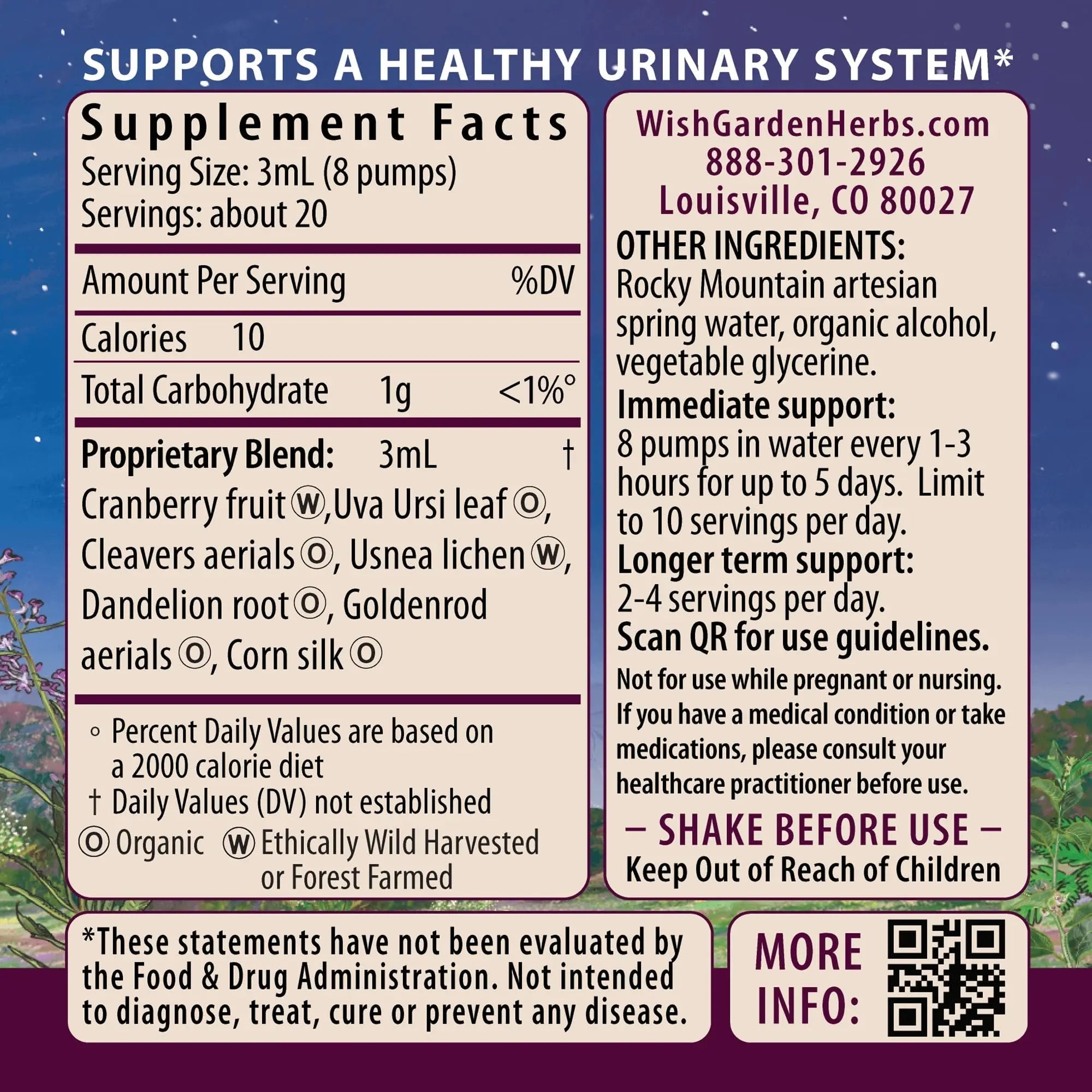 WishGarden Herbs Urinary Strength, Liquid Herbal Tincture, Cranberry, Uva Ursi & Usnea, Supports Urinary Tract Health, Eases Discomfort, Promotes Microbial Balance, 2oz WishGarden buy australia supplements