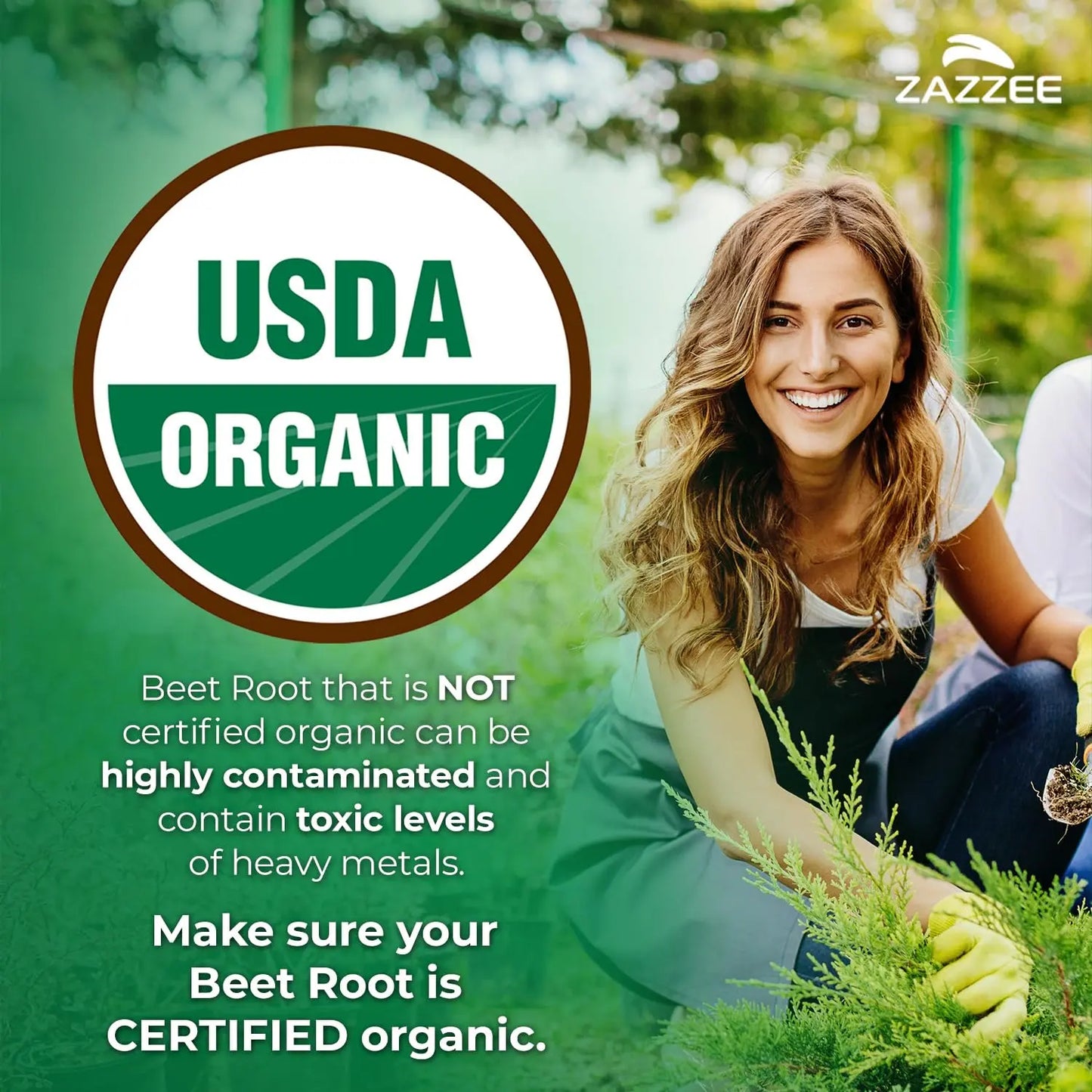 Zazzee USDA Organic Beet Root 20:1 Extract, 120 Vegan Quick Release Capsules, 4 Month Supply, Nitric Oxide Support, Black Pepper Extract for Enhanced Absorption Zazzee