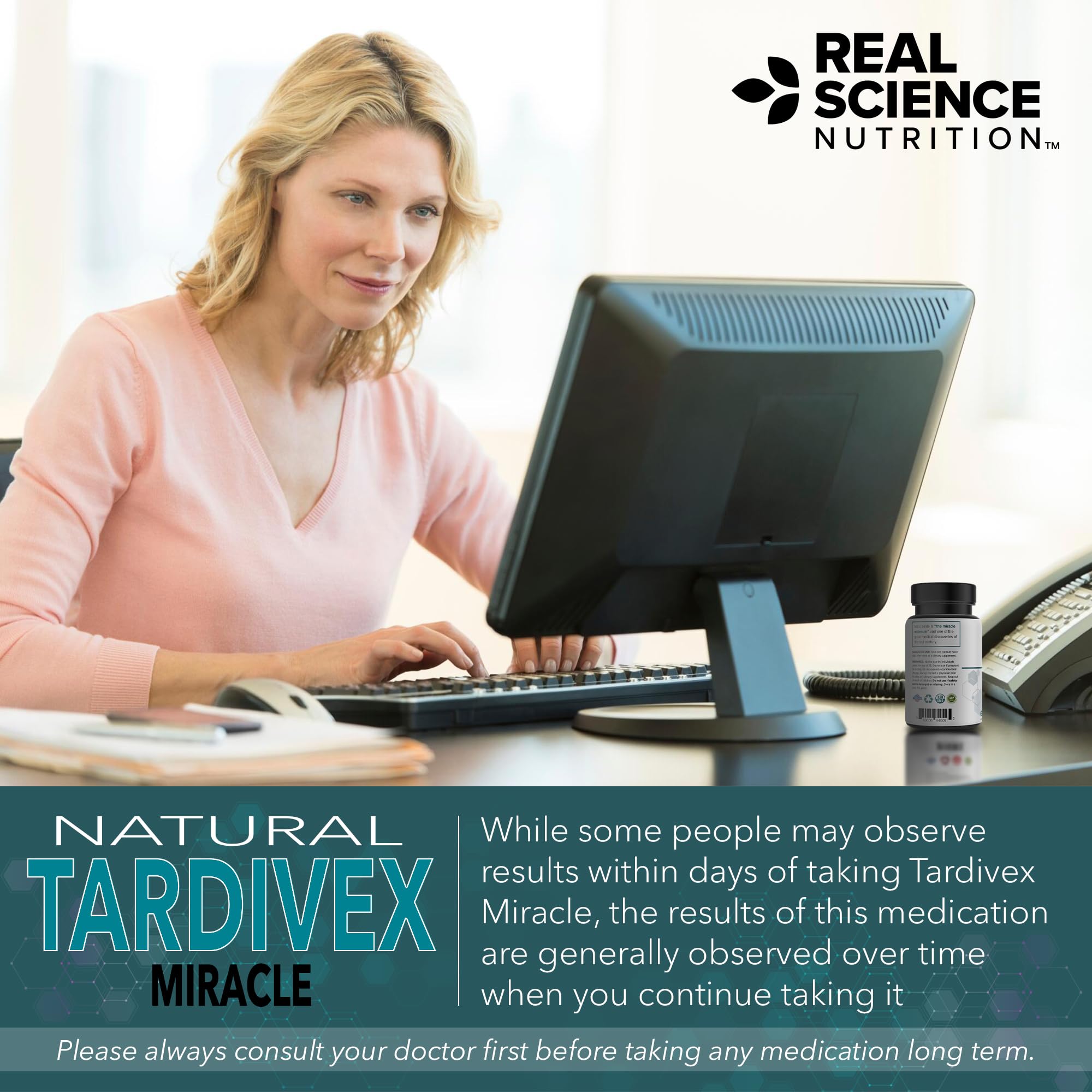 Real Science Tardivex All Natural Nerve Support Supplement for Neurological Balance - Includes Vinitrox, GABA & Essential Vitamins for Controlled Movement & Coordination - Made in USA, 60 Caps Real Science Nutrition buy australia supplements