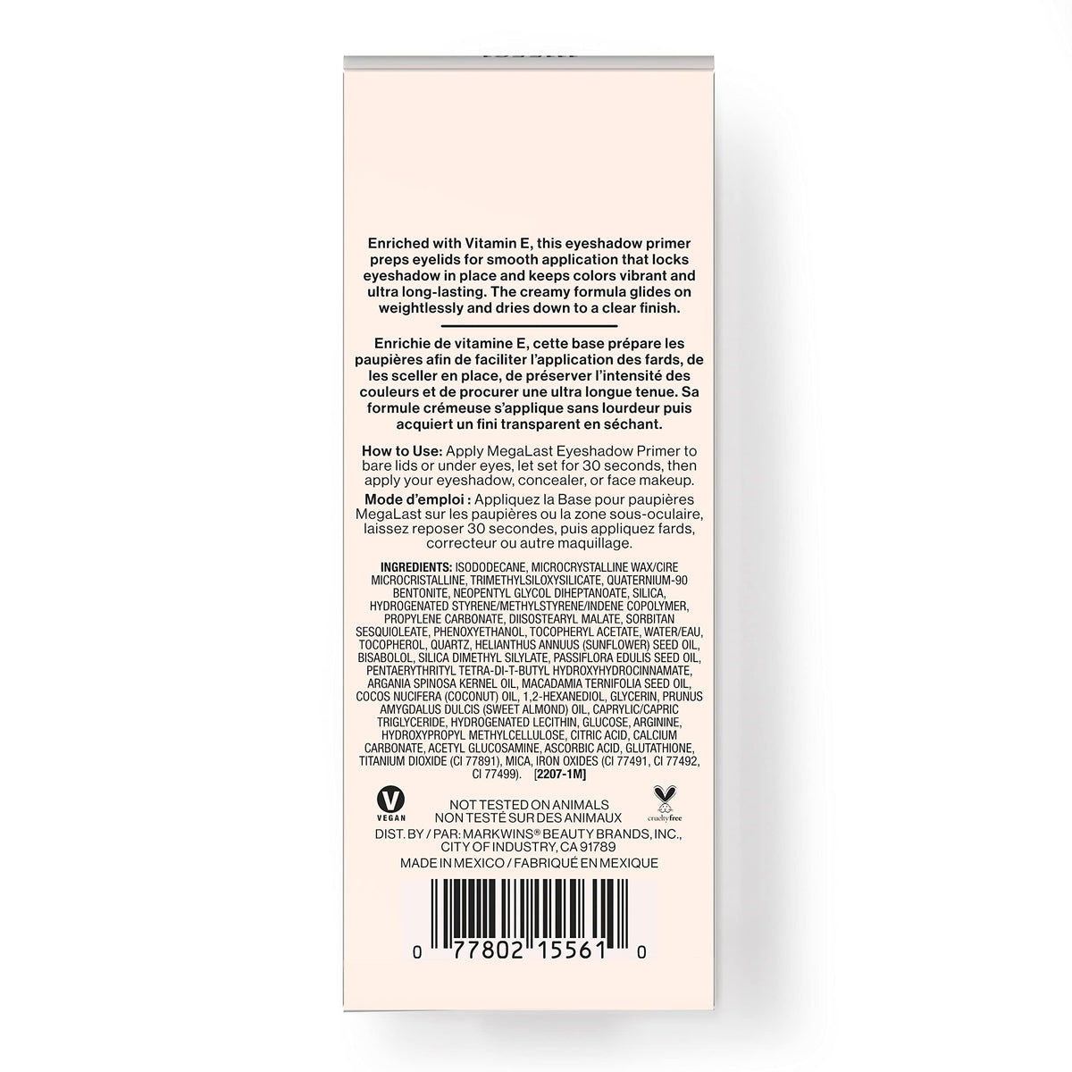 wet n wild Megalast Eyeshadow Primer, lightweight formula, inflused with Vitamin E wet n wild