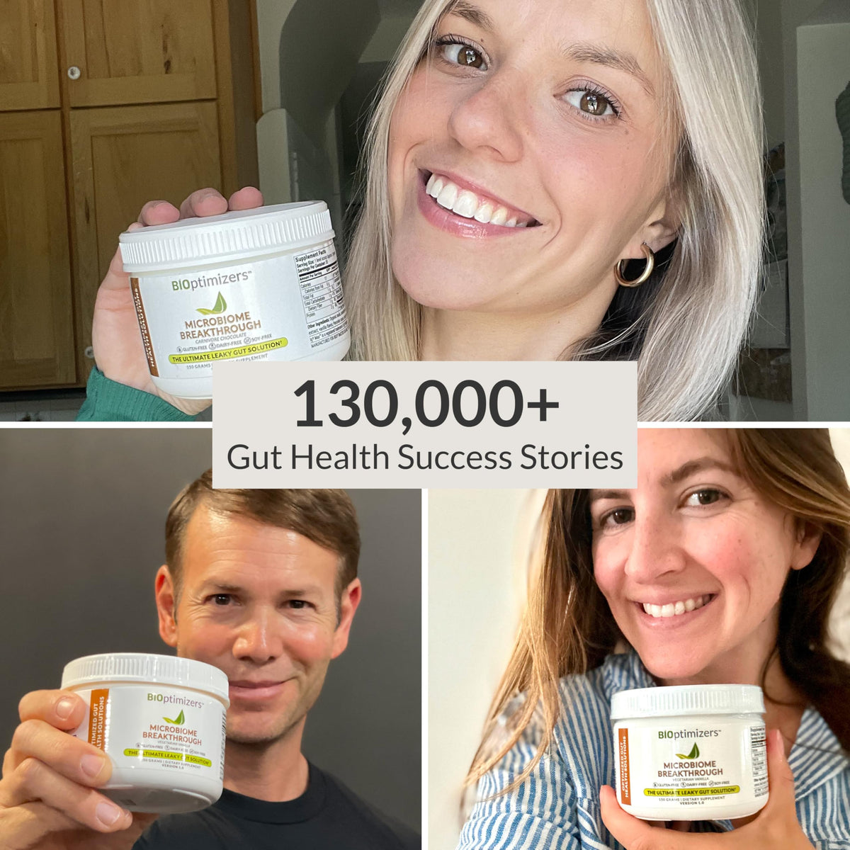 Microbiome Breakthrough Gut Support Powder Chocolate Flavor With Lactobacillus Strains, Bone Broth & Collagen Source of L-Glutamine Supports Digestive Comfort, Gas & Bloating Relief 30 Servings* BIOptimizers