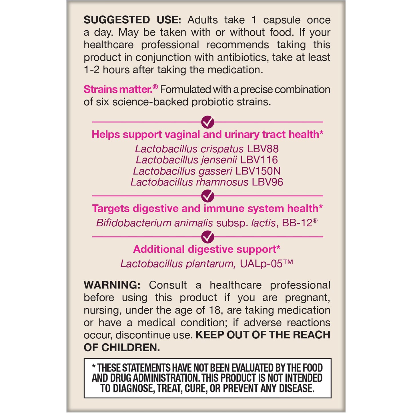 Jarrow Formulas Fem-Dophilus Advanced Vaginal & Digestive Probiotics 10 Billion CFU with 6 Science Backed Strains, for Vaginal, Urinary Tract Jarrow Formulas