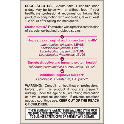 Jarrow Formulas Fem-Dophilus Advanced Vaginal & Digestive Probiotics 10 Billion CFU with 6 Science Backed Strains, for Vaginal, Urinary Tract Jarrow Formulas