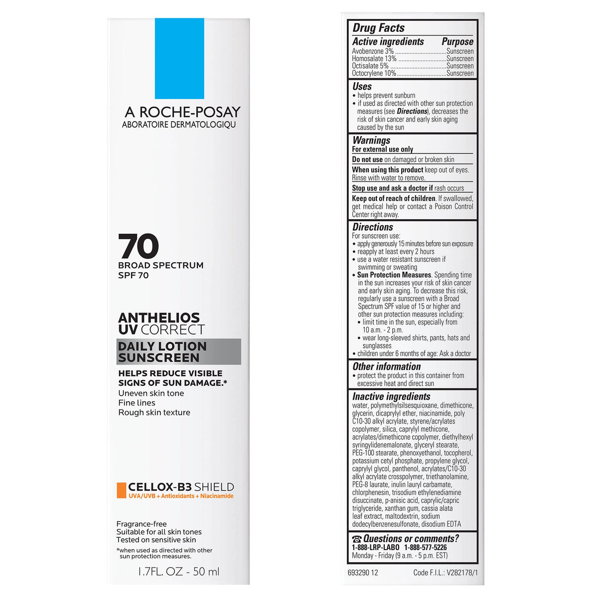 La Roche-Posay Anthelios UV Correct SPF 70 Face Sunscreen & Lotion, 1.7oz La Roche-Posay