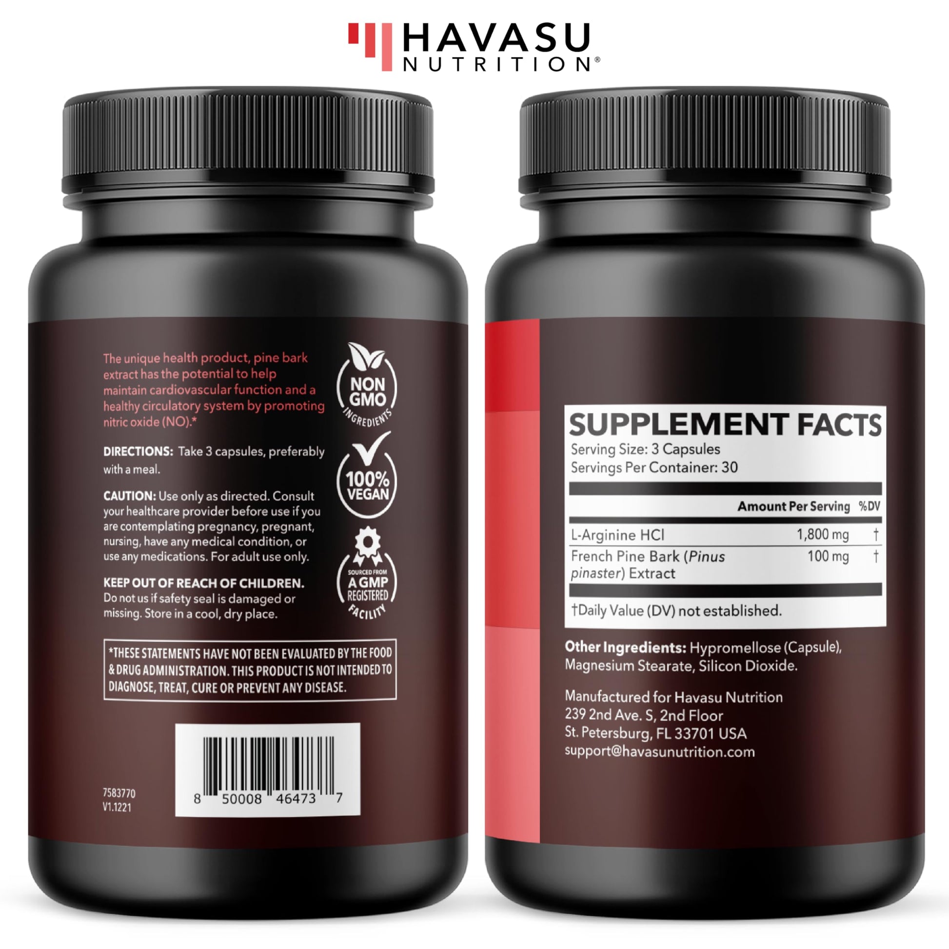 L-Arginine and L-Citrulline for Men, Nitric Oxide Support, 30 Servings | L Arginine 1000mg Capsules with L Citrulline and Tart Cherry, Performance Supplement for Men's Health, Vegan, 60 Count Gsupps Australia