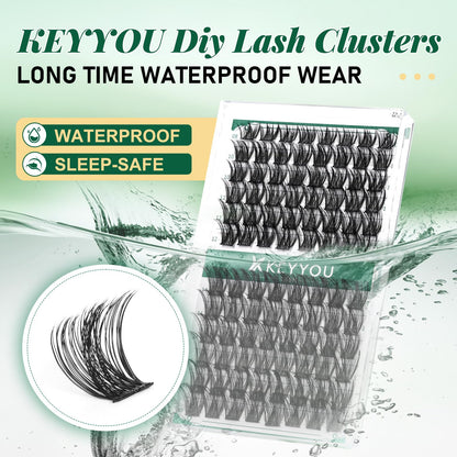 KEYYOU Lash Clusters Eyelash Clusters Natural Wispy D Curl 8-18mm MIX Y01 KEYYOU