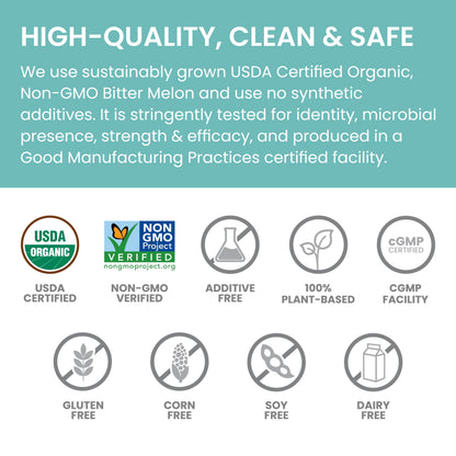 Himalaya Organic Bitter Melon - Herbal Glucose Metabolism Support - USDA Organic, Non-GMO, Vegan, Gluten Free Himalaya