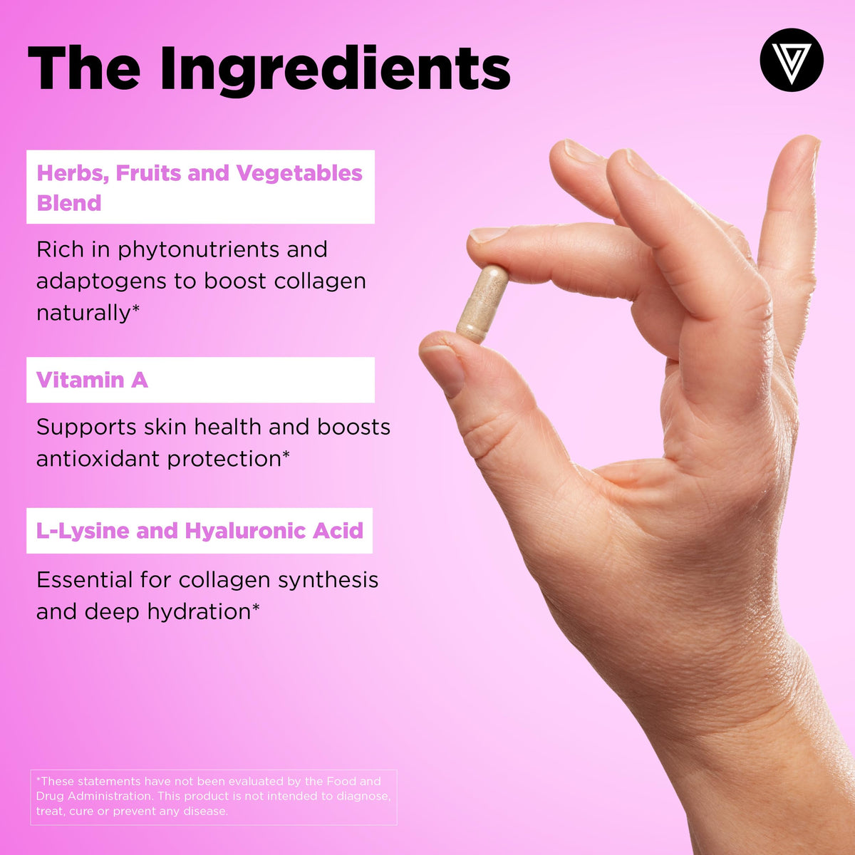 Vital Vitamins Vegan Collagen Booster - with Silica and Hyaluronic Acid - Plant-Based Collagen Supplements Vital Vitamins