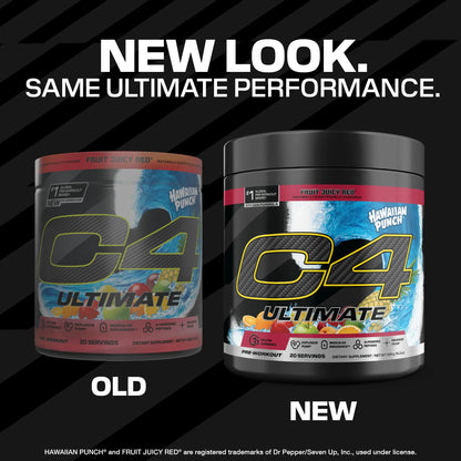 C4 Ultimate Pre Workout Powder - Sugar Free Preworkout Energy Supplement for Men & Women - 300mg Caffeine + TeaCrine + Dynamine + Creatine C4