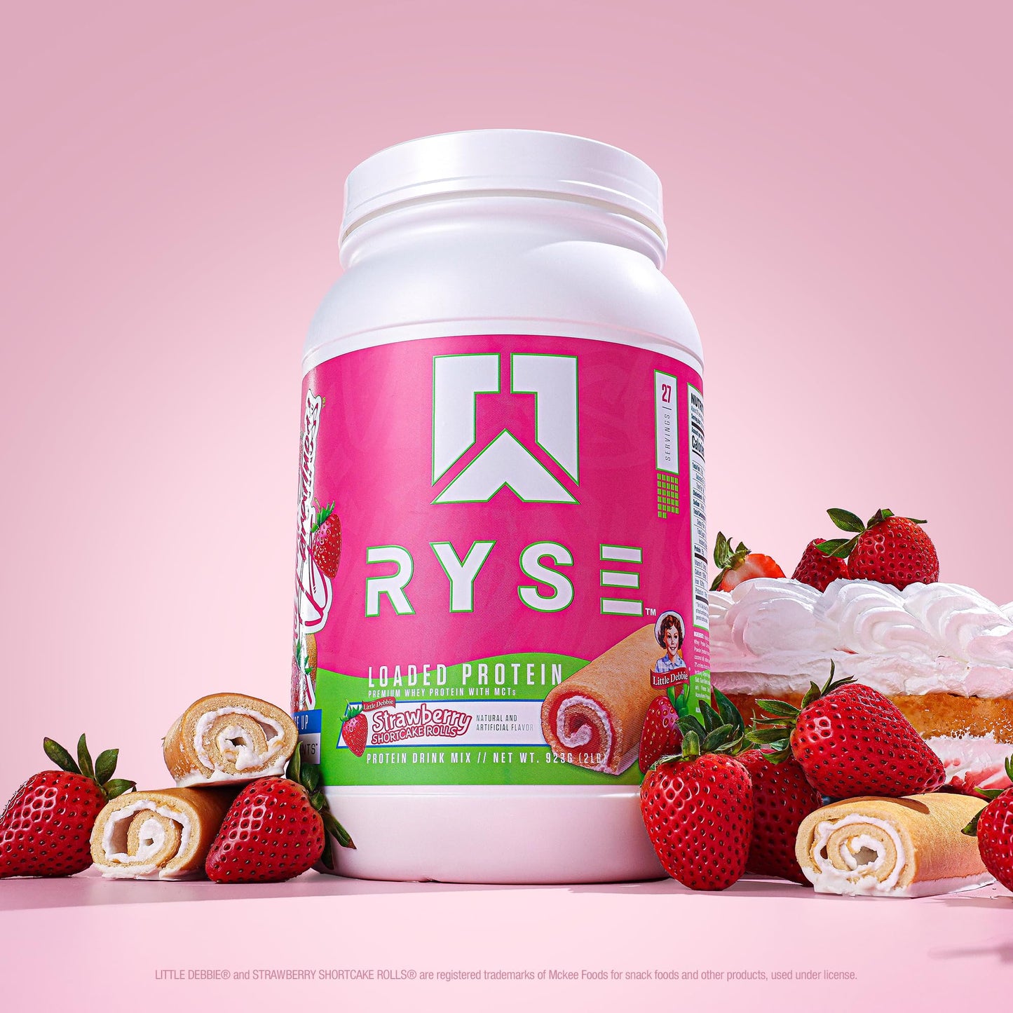RYSE Loaded Protein Powder - Jet-Puffed Marshmallow - 25g Whey Protein Isolate & Concentrate with Prebiotic Fiber & MCTs - Low Carb, Low Sugar, Digestive-Friendly - 27 Servings / 2 lb Tub