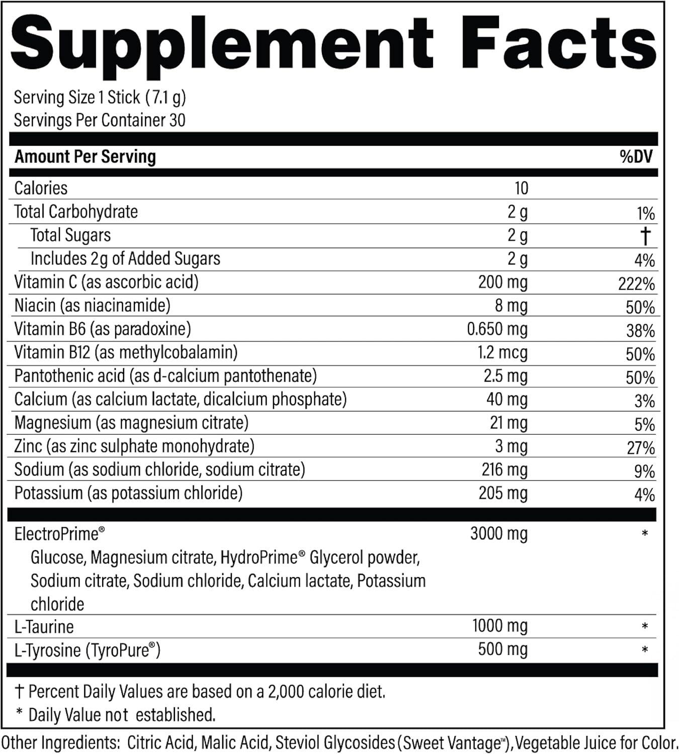 Advanced Bionutritionals Advanced Hydration Formula Electrolyte Drink Mix Powder with ElectroPrime®, L-Taurine, TyroPure™, B-Vitamins, Vitamin C – Strawberry Watermelon – 30 Stick Packs