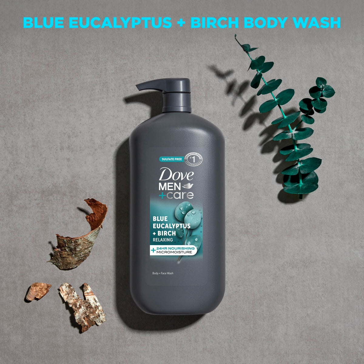 Dove Men Body and Face Wash, Blue Eucalyptus + Birch, 30 oz DOVE MEN + CARE