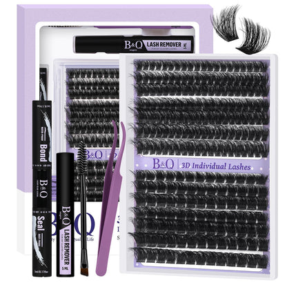 B&Q Fluffy Lash Clusters Kit 100D+200D 0.05MM Dramatic Eyelash Clusters Kit B&Qaugen