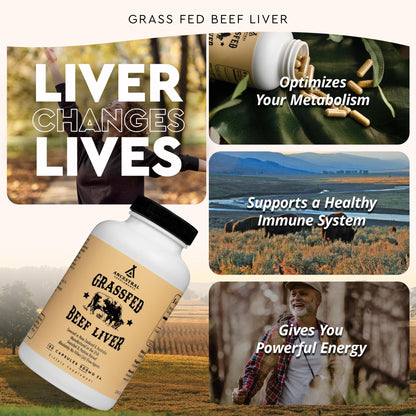Ancestral Supplements Grass Fed Beef Liver 180 Capsules, Supports Energy Production, Detoxification, Digestion, Immunity and Full Body Wellness Ancestral Supplements