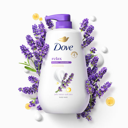 Dove Body Wash Relax Lavender Oil & Chamomile 30.6 oz Pump, Sulfate Free Dove