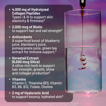 NatureWise Hydrolyzed Liquid Collagen for Women & Men 4000mg - High Absorption, Type 1 & 3 Peptides with Biotin + Vitamin C + Vitamin B Complex & Hyaluronic Acid NatureWise