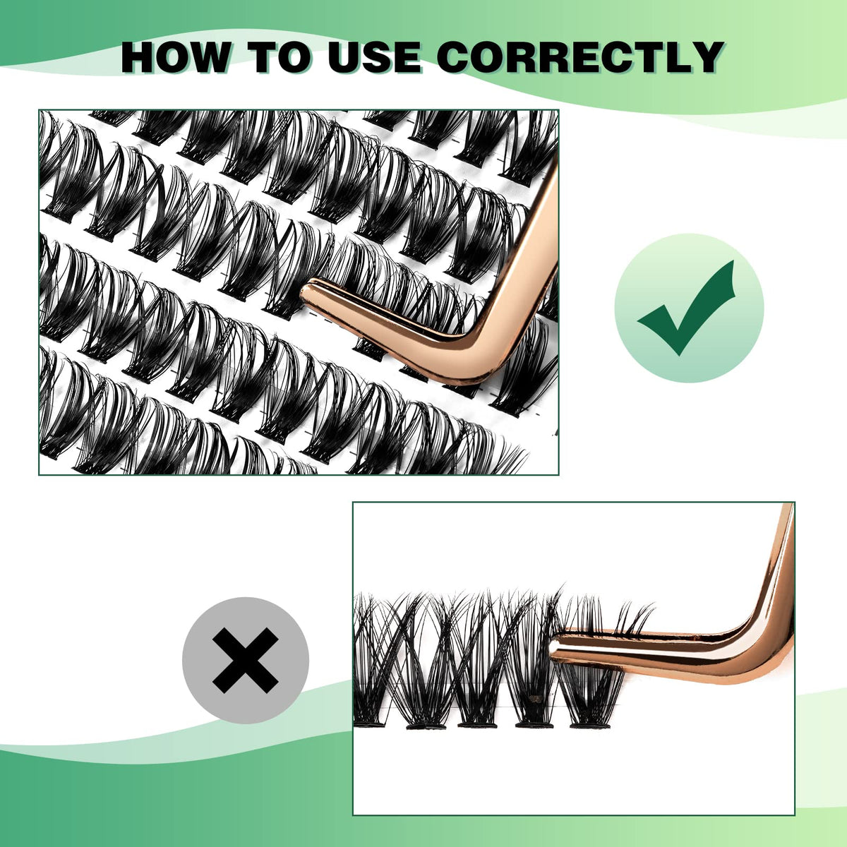 KEYYOU Lash Clusters, 40D 9-18MIX D Curl for DIY Natural Volume KEYYOU
