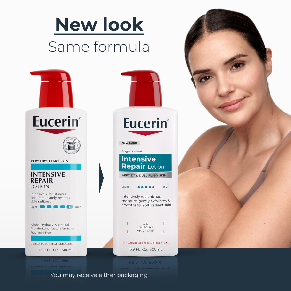 Eucerin Intensive Repair Body Lotion with Urea, AHA and NMF, 16.9 FL OZ Eucerin