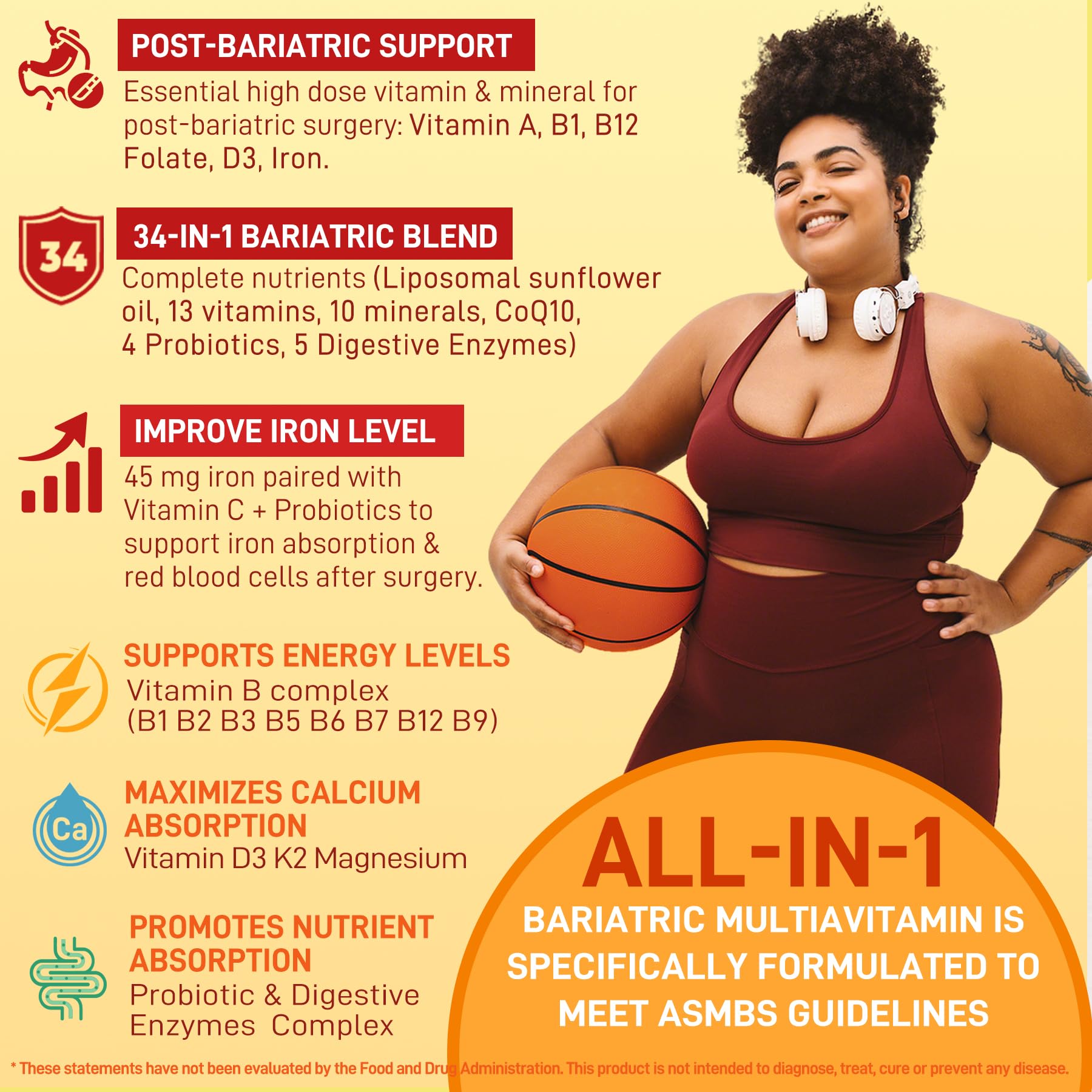 Liposomal Methylated Bariatric Multivitamin Gummies with Iron for Women & Men, High Absorption Multivitamin w/CoQ 10, Probiotic, Digestive Enzymes Support Gastric Bypass & Sleeve Recover, Energy,1Pack Nextdia buy australia supplements