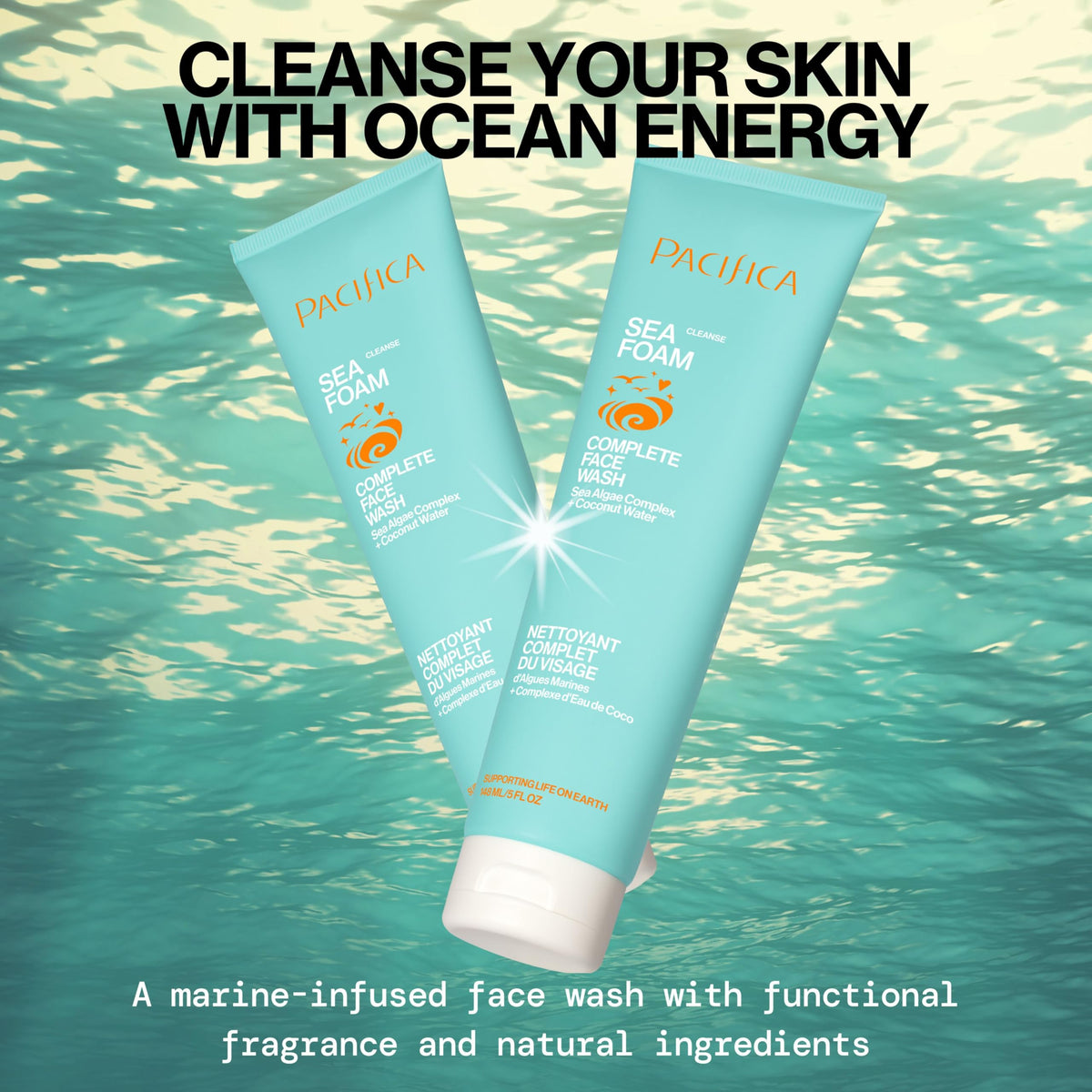 Pacifica Beauty Sea Foam Face Wash, Daily Gentle Foaming Cleanser, With Coconut Water + Sea Algae, Removes Makeup, For Combination and Oily Skin, Vegan & Cruelty Free Pacifica