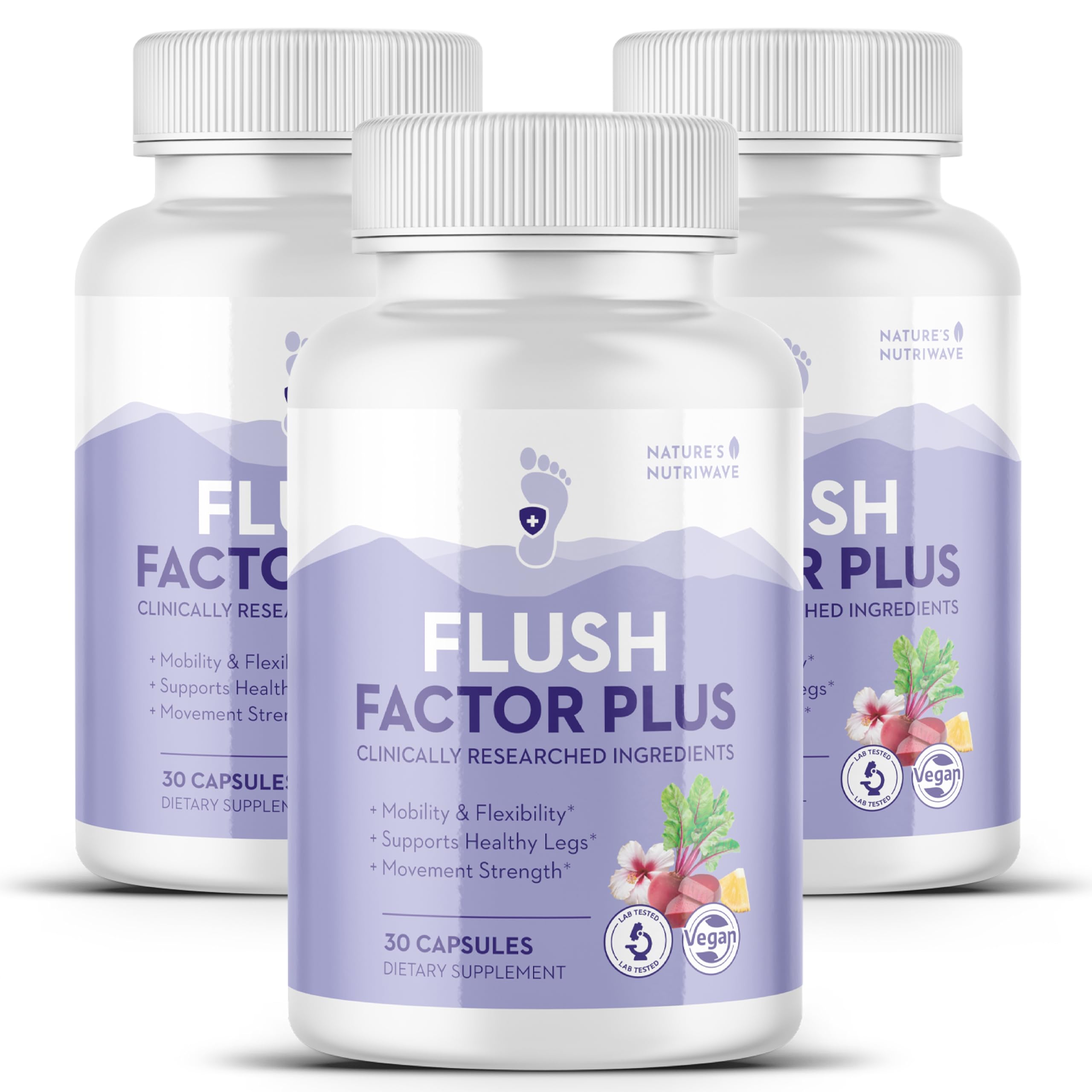 Nature’s NutriWave Flush Factor Plus - Original Formulated FlushFactorPlus for Leg Comfort, 100% Natural Ingredients, Made in USA, No Stimulants | 30 Capsules, 3 Month Supply Nature’s NutriWave buy australia supplements