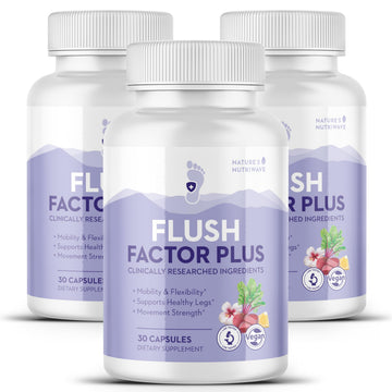 Nature’s NutriWave Flush Factor Plus - Original Formulated FlushFactorPlus for Leg Comfort, 100% Natural Ingredients, Made in USA, No Stimulants | 30 Capsules, 3 Month Supply Nature’s NutriWave buy australia supplements